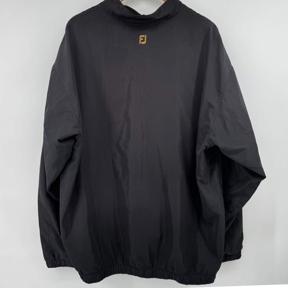 FootJoy DryJoys Golf Windbreaker Jacket Mens XL Black Pullover Coat Pockets Logo - Picture 12 of 15